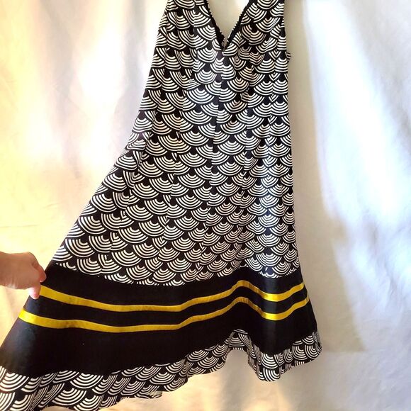 Nine West Fit & Flare Dress, Navy, White & Gold, Size 4 - Picture 4 of 10